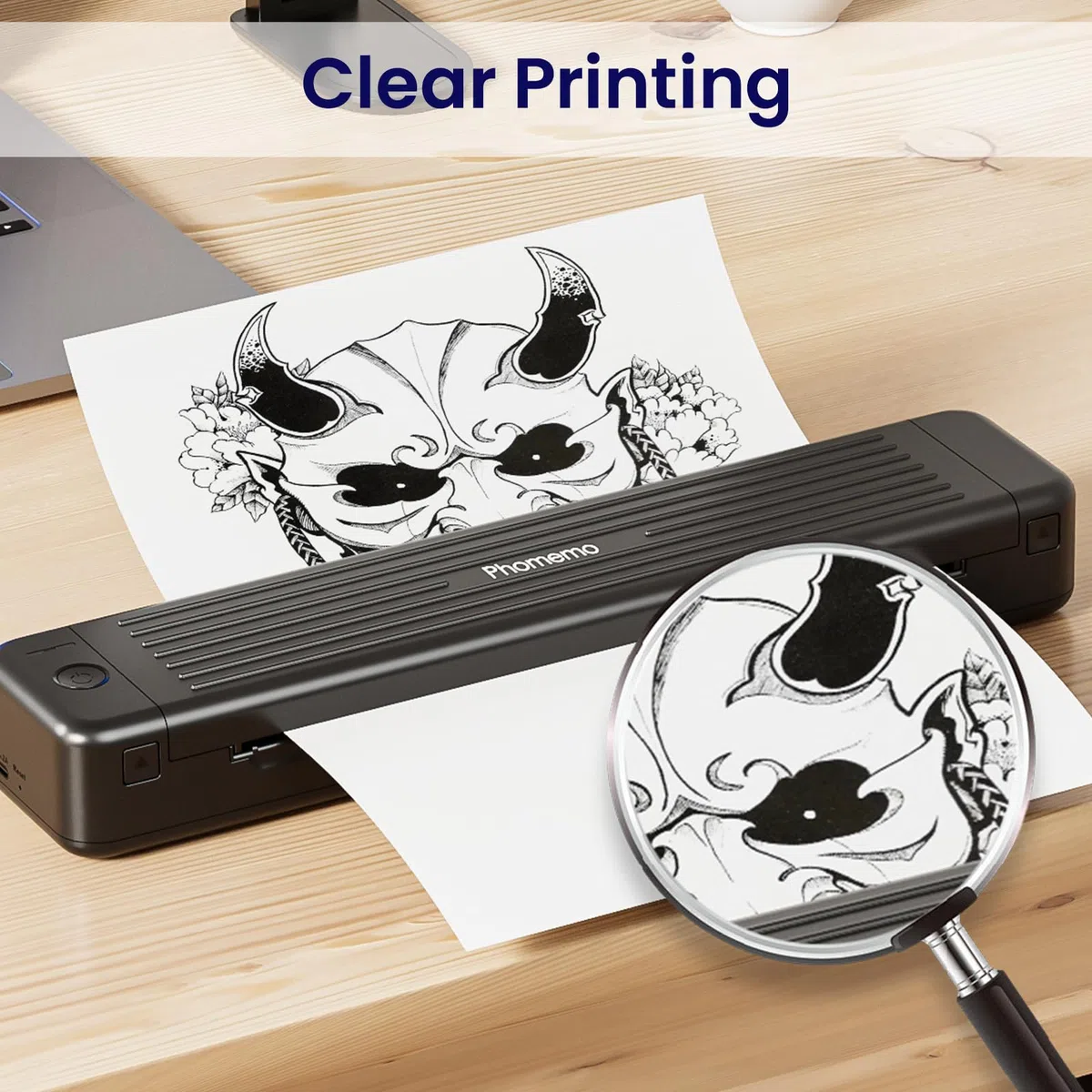 Phomemo A4 Impresora Papel, Papel Térmico Blanco de Secado Rápido para Impresoras Térmicas Portátiles A4 M08F/P831/M832/M833/M834/M835, 210mm x 297mm (8.27" x 11.69"), 100 Hojas/Caja
