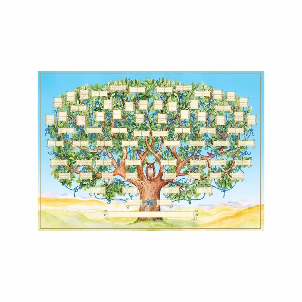 Gráfico de Árbol Genealógico - Póster de Pared, Diagrama de Ascendencia Rellenable de 6 Generaciones, Lienzo de Bricolaje para Genealogía