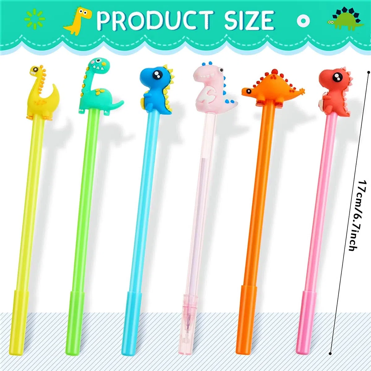 KAHEIGN 80 Piezas Bolígrafos de Tinta de Gel de Dinosaurio, 16 Estilos Lindos Bolígrafos de Tinta de Gel de Dibujos Animados Bolígrafo Fríos de Tintas Negra de 0,5mm Divertidos Bolígrafo de Tintas