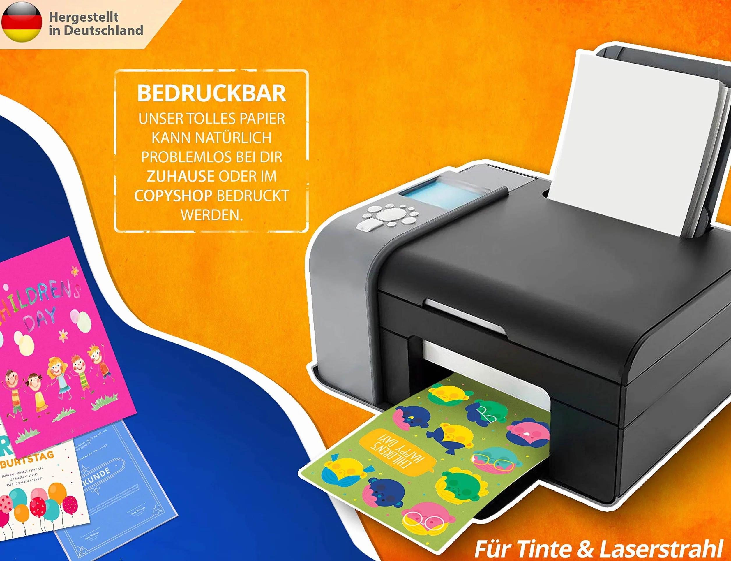Cartulina blanca para manualidades 300g/m² - PAPEL PREMIUM - DIN A4-21 x 29,7 cm - papel de impresora blanco sin imprimir para, presentaciones, CARTÓN FOTOGRÁFICO, cartulina - MADE IN GERMANY
