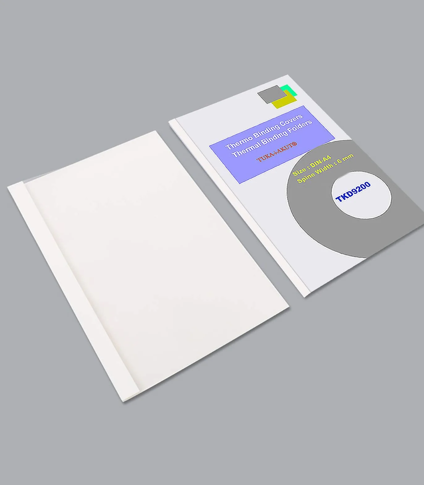 TUKA 20x A4 Carpetas Térmicas de 6 mm (Capacidad 60 Hojas), Fundas para Encuadernación Térmicas, Frente Transparente, Cubierta de Encuadernación Térmica, Paquete de 20, Blanco, TKD9200-A4-white-20x
