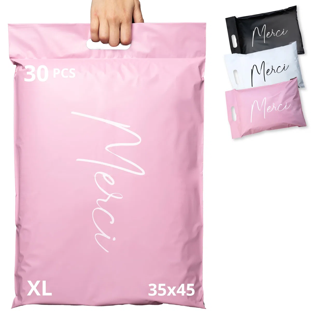 30 sobres para envíos de ropa - Tamaño XL 45x35cm - 100% OPACO/ULTRA-RESISTENTE/IMPERMEABLE - Sobres Plastico - Bolsas de Envio Paquetes - Cajas Envios Paquetes - Gracias