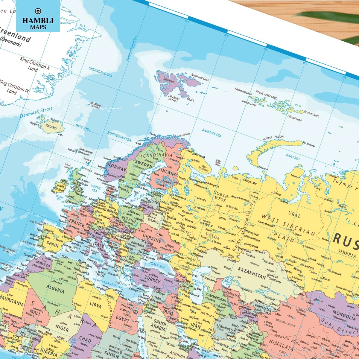 Póster de mapa del mundo para pared, 84 x 60 cm, mapa grande del Atlas del mundo para pared, regalo para aula o geografía
