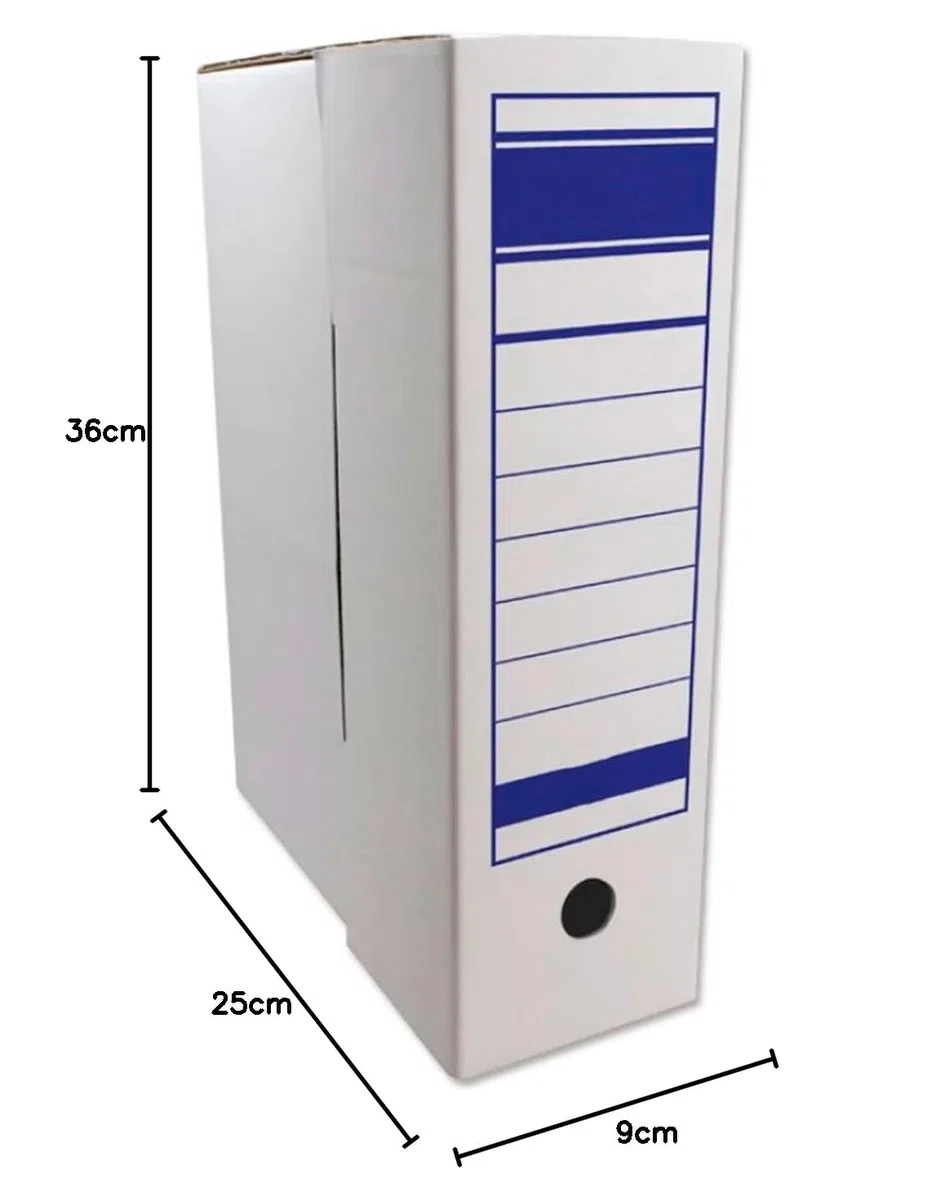 Acan Tradineur - Pack de 12 archivadores definitivos, caja archivo plegable de cartón, 2 posiciones, tamaño folio, fácil montaje, conservar documentos, facturas, 36 x 25 x 9 cm