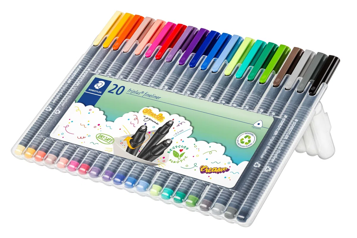 Staedtler-334 ST Estuche con 20 rotuladores, Multicolor, (334 SB20)