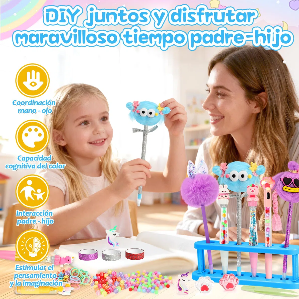 Charmofun Laboratorio de Bolígrafos, Kit de Creación de Bolígrafos, Juego Hacer Crear Bolígrafo Personalizado, Fábrica Bolígrafo Propios, Kit Creativo Manualidades Niñas y Niños (Edición Estándar)
