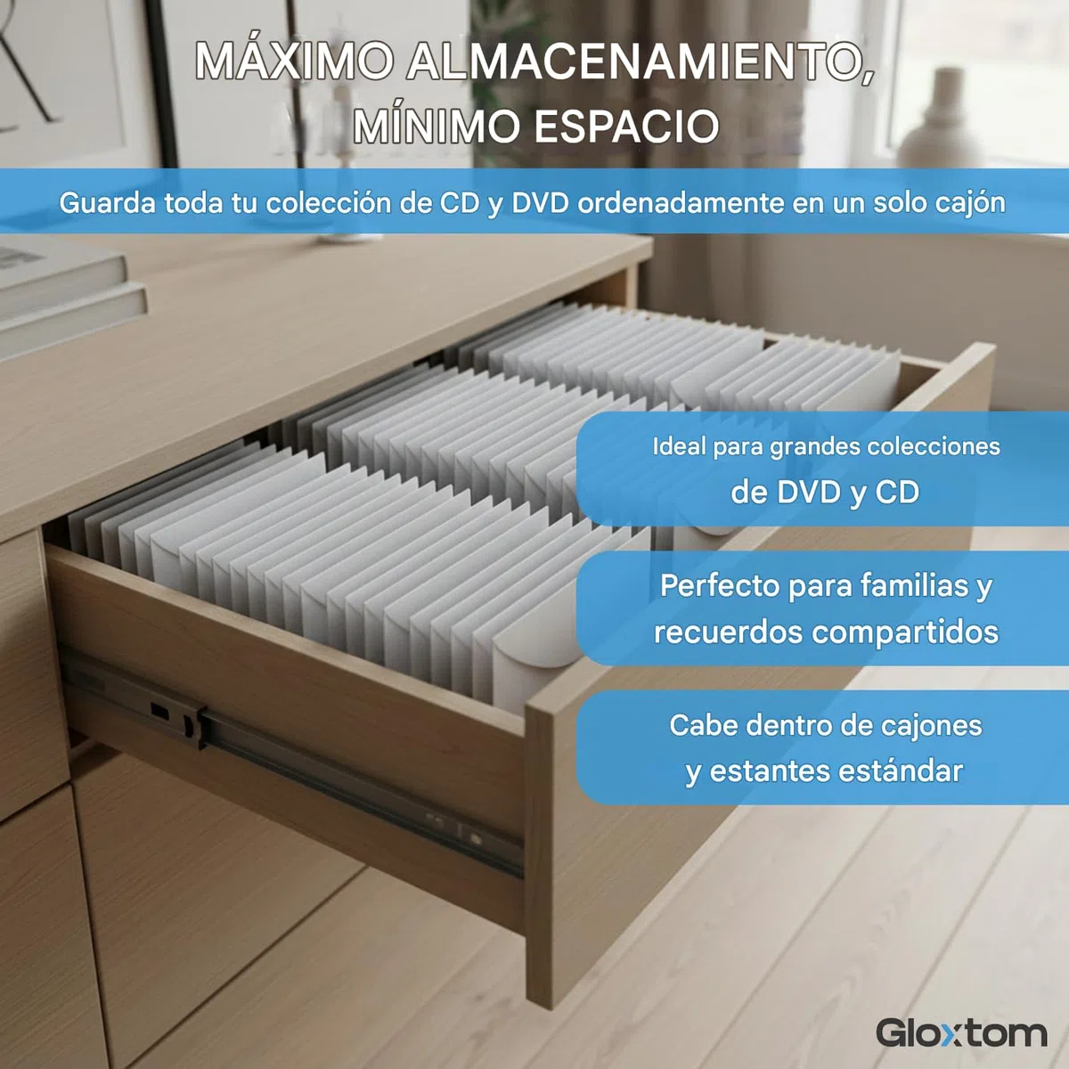 Fundas de Papel para CD y DVD, Imprimibles-Convierte A4 en un Sobre para CD de papel, sin Tijeras, sin Pegamento-50 Hojas Offset 100 g.-Ahorra Espacio - Almacena y Organiza toda tu Colección