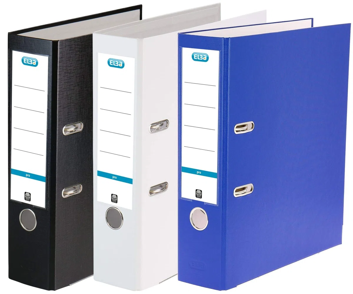 Elba Smart Pro - Archivador, color negro, azul, blanco breit (3 Stück)