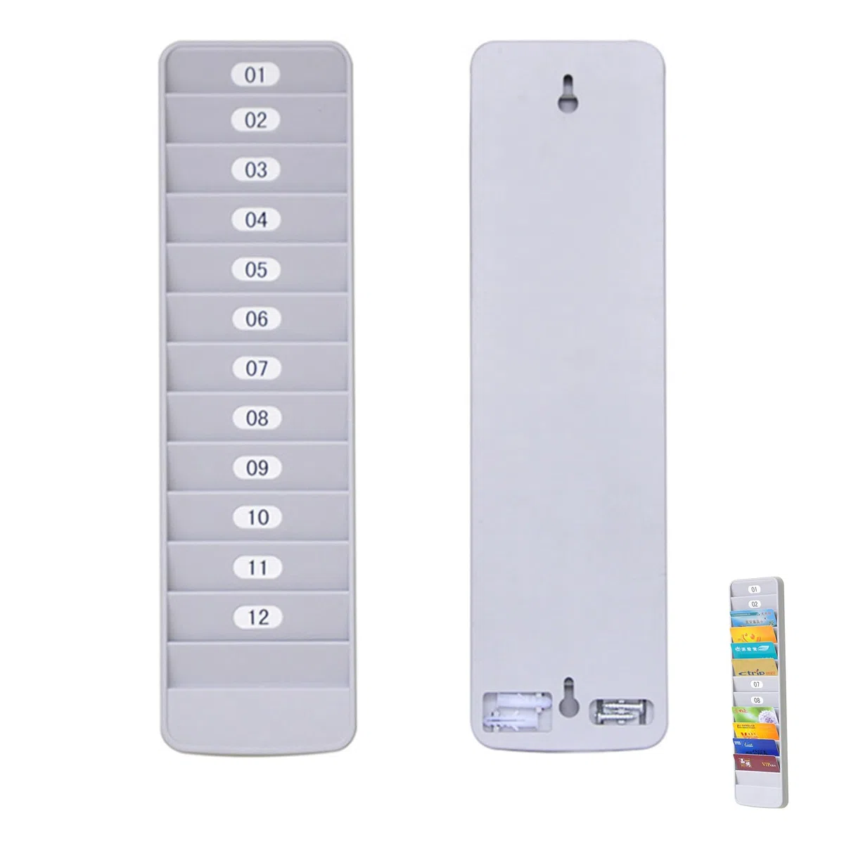 Soporte De Pared para Tarjetas De Asistencia, Porta Tarjetas Pared 12 Ranuras, Titular De Tarjetas De Tiempo, para Oficina Empresa Escuela Estante para Carnet De Identificación Y Acces