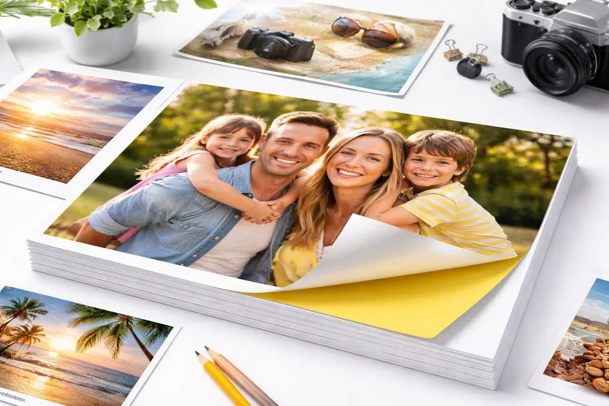 50 x Hojas Adhesivas DIN A3 Blancas para Impresora Láser Color o Blanco y Negro, Imprimir Fotos o Stickers