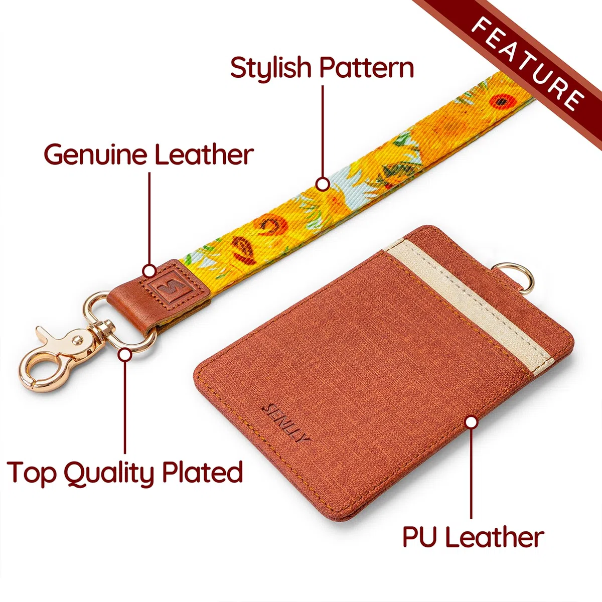 Colgante Tarjetas Identificativas Porta Credencial con Correa de Cordón para el Cuello, Portatarjeta Insignia Personales para ID, Llaves, oficina