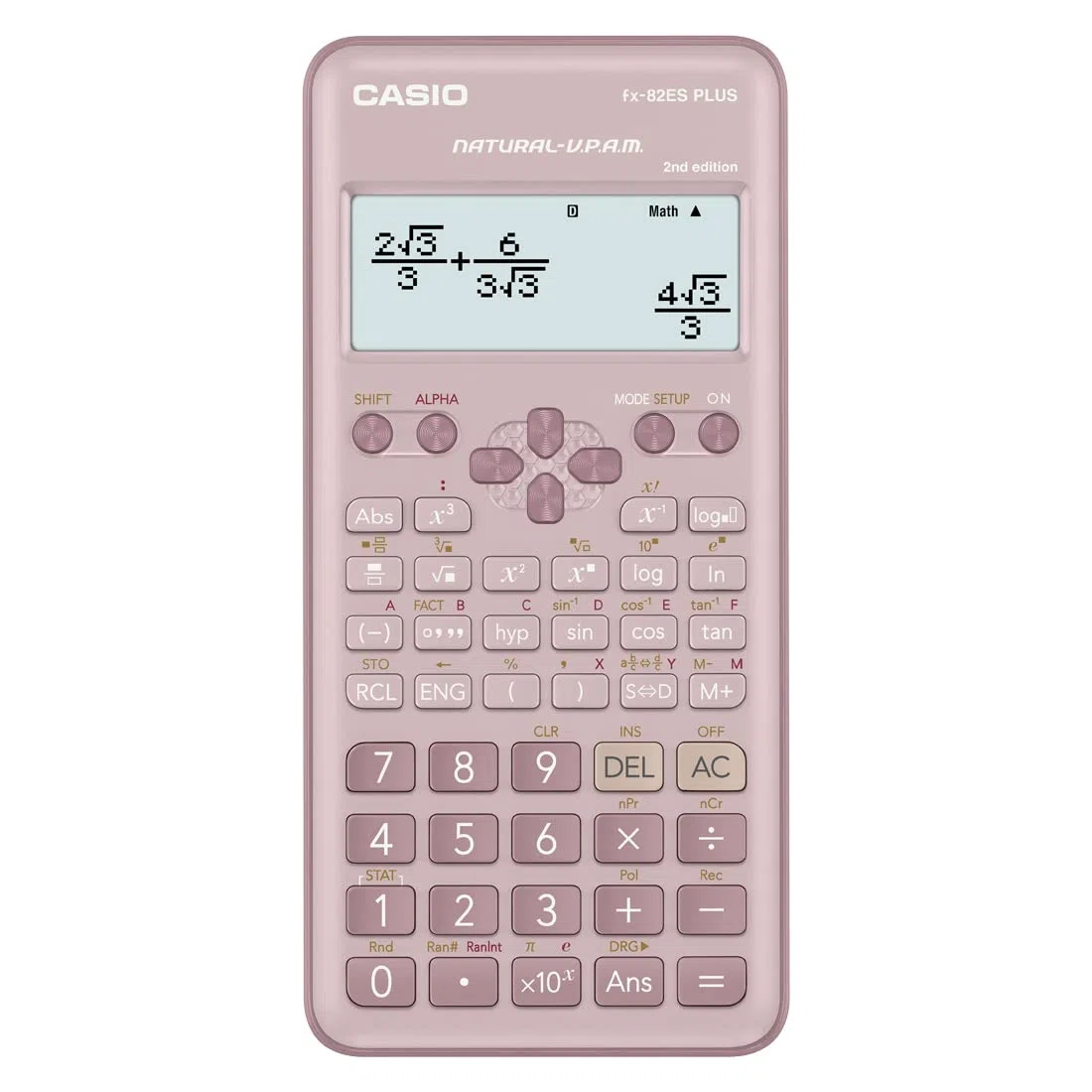 Casio Calculadora científica estándar Rosa, no programable, 10 + 2 dígitos, 252 Funciones, FX-82ESPLUS-2PKWDT