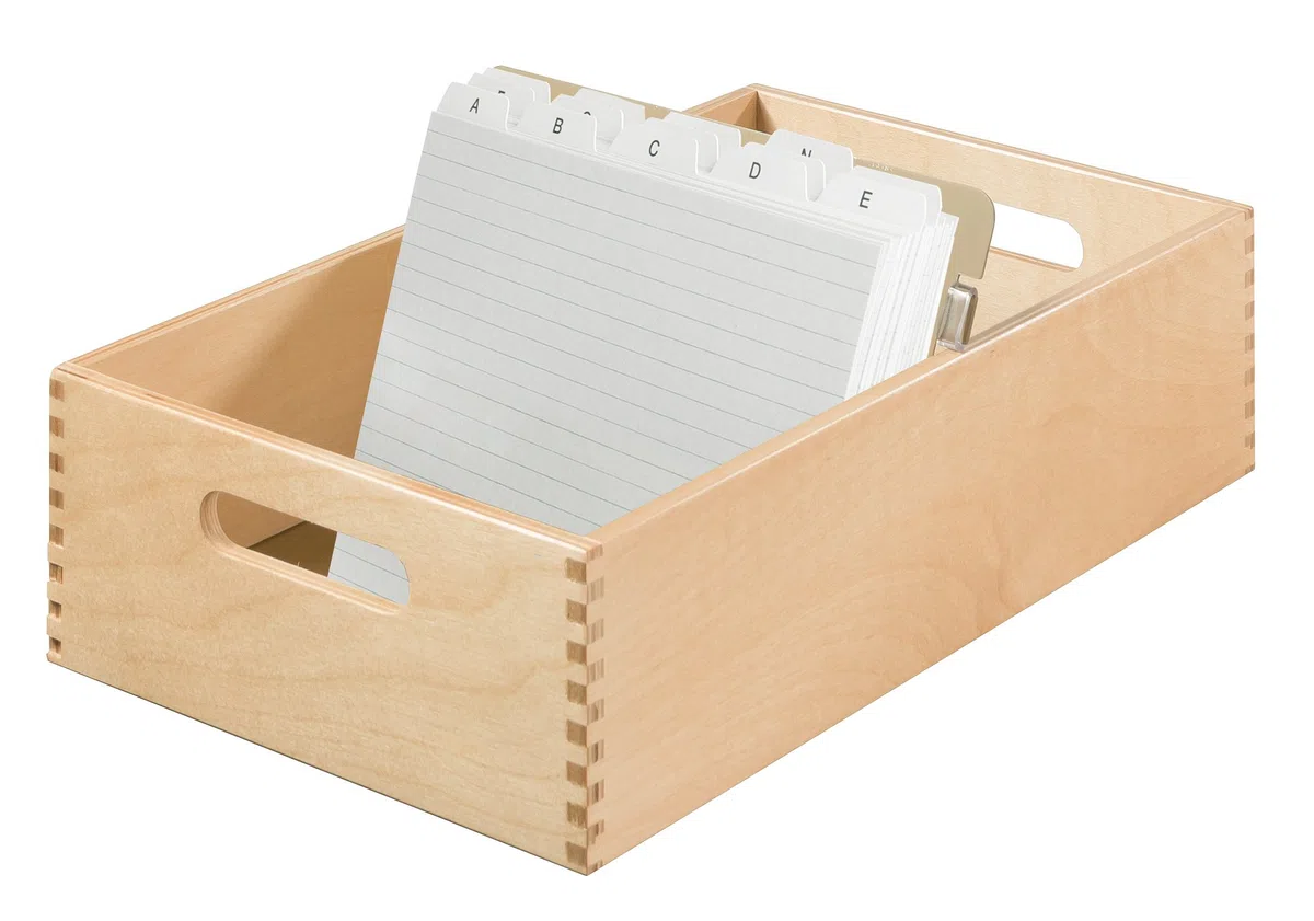 HAN-Bürogeräte 1005-0 - Fichero de madera, 1500 fichas tamaño A5, 230 x 190 x 380 mm, color marrón