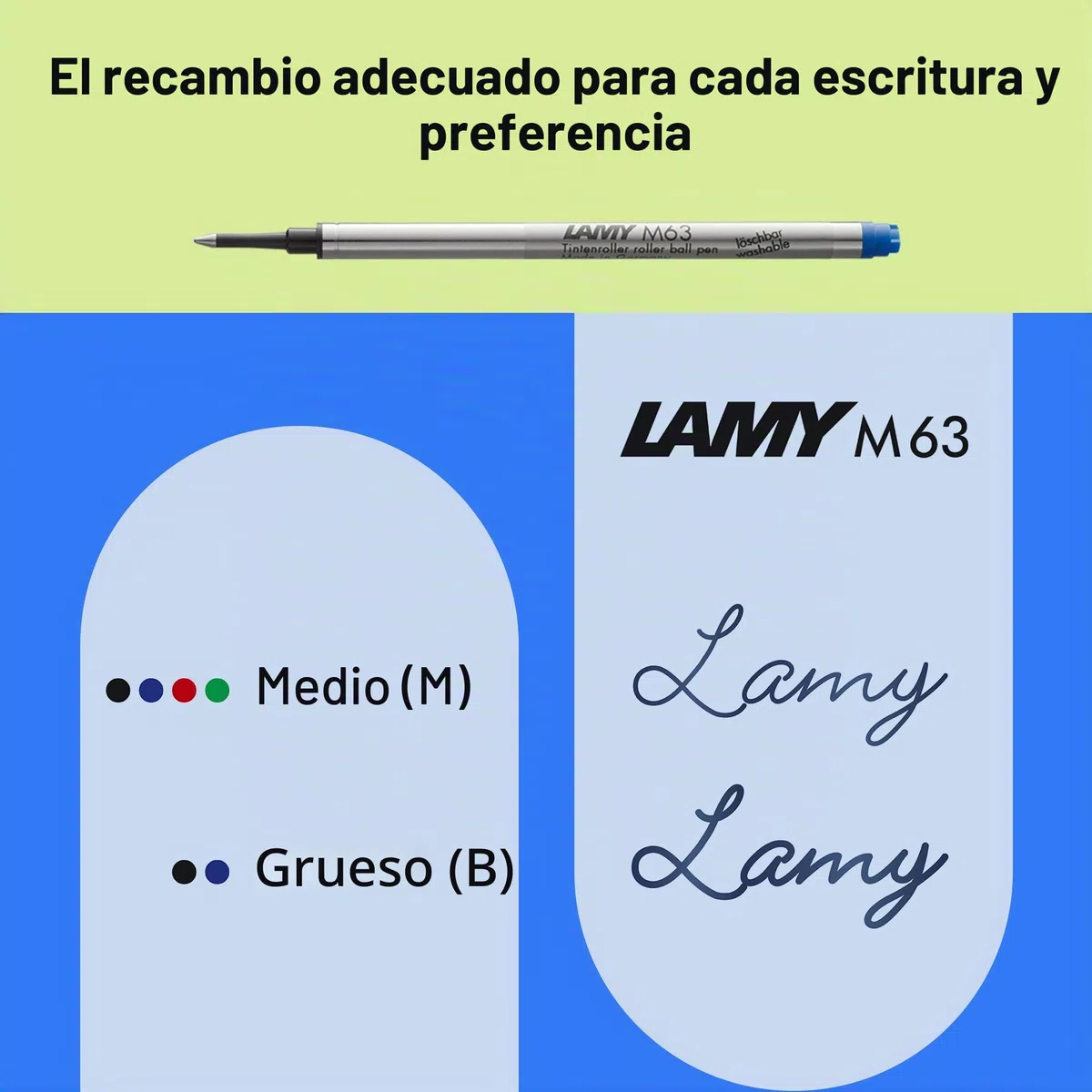 Lamy safari yellow - Bolígrafo roller con empuñadura ergonómica, ancho de trazo M - para una escritura larga y agradable - hecho de plástico robusto ASA - con recambio roller M 63 en azul