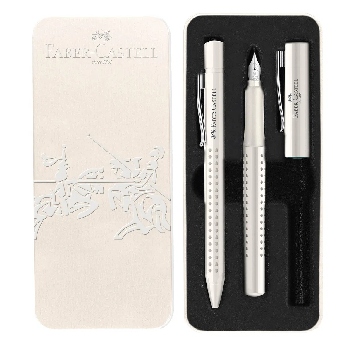 Faber-Castell 201527 - Set Estilográfica M y Bolígrafo M - Leche de Coco.
