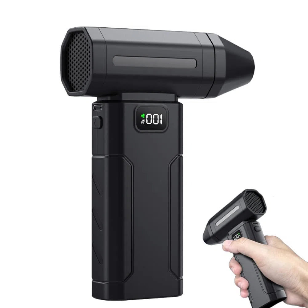 Plumero de aire eléctrico, potente soplador de polvo inalámbrico de 150000 rpm, ventilador de polvo eléctrico ajustable de 5 engranajes con pantalla de pantalla, limpiador de aire recargable para PC