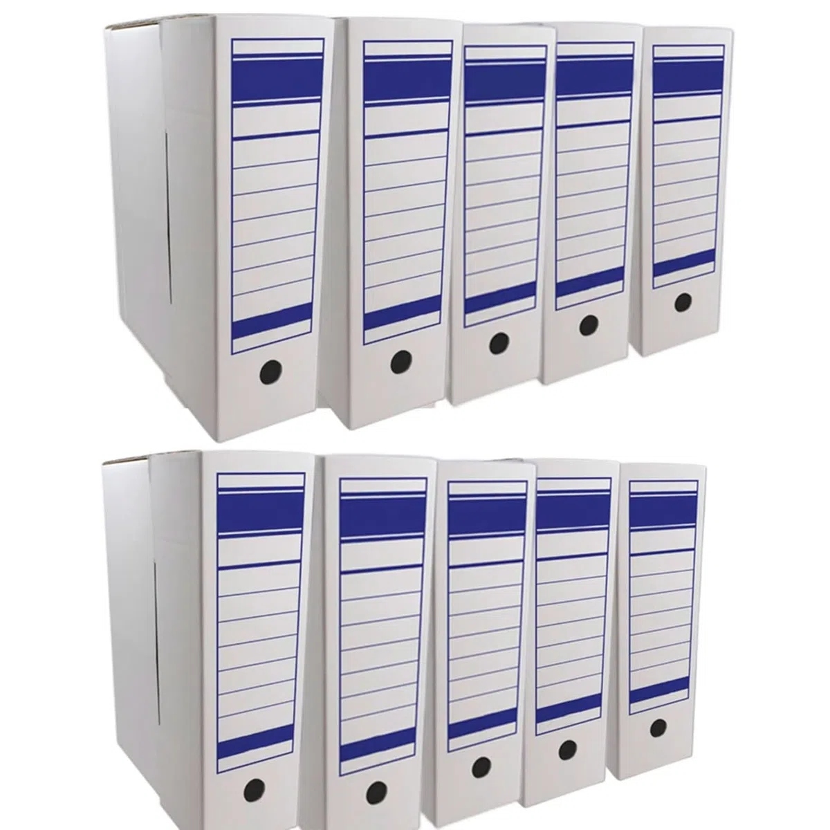 AC - Archivador definitivo, Caja Archivo Plegable de cartón, 2 Posiciones, Carpeta tamaño Folio, fácil Montaje, conservar Documentos, facturas, 36 x 25 x 9 cm (A4/Pack de 10 Unidades)
