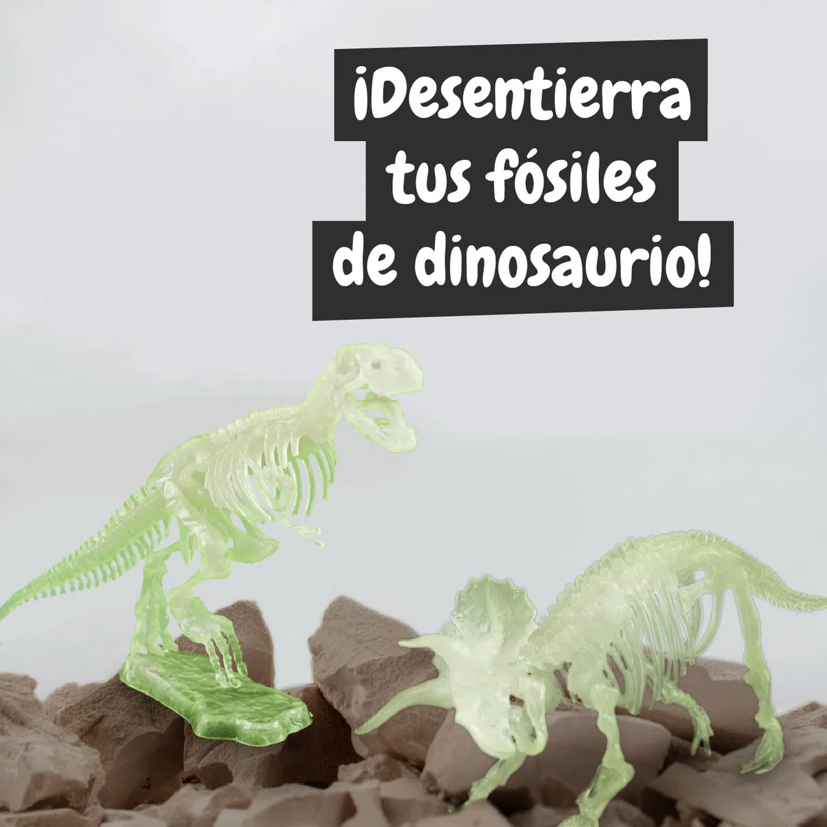 Science4you Excavaciones Fósiles 2 en 1 - Kit Paleontologia para Niños, Excava 22 Fosiles Que Brillan en la Oscuridad de 2 Dinosaurios, Juguete Educativo con Dinosaurios para Niños 6 7 8 9