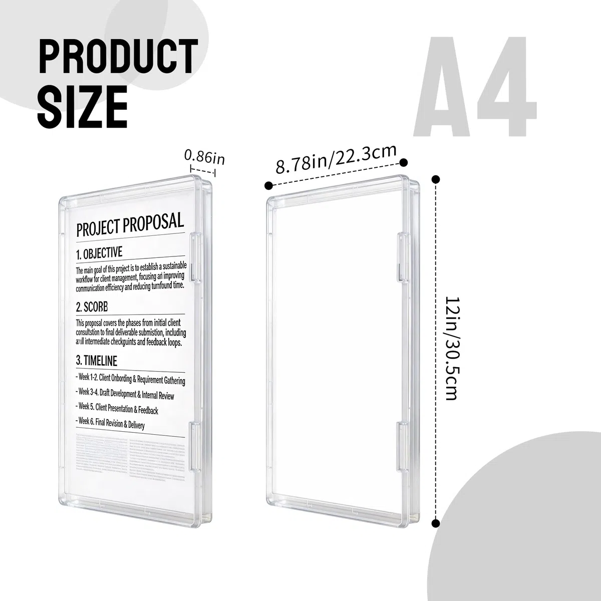 Cajas Transparentes de Plástico A4 2pcs Caja Archivador Plastico Impermeable Archivos de Almacenamiento para Documentos, revistas, álbumes de Recortes