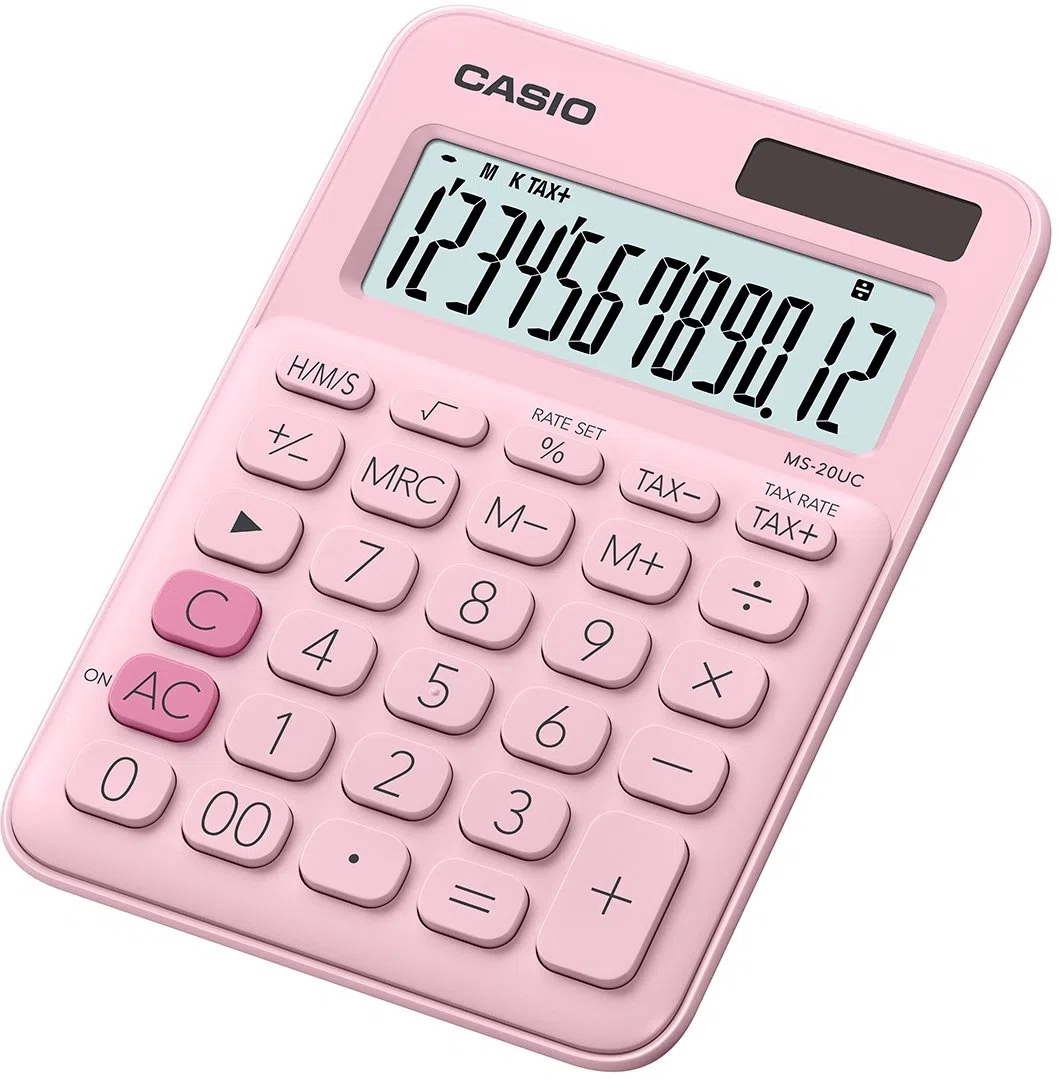 Casio MS-20UC-PK - Calculadora, 2.3 x 10.5 x 14.95 cm, color rosa