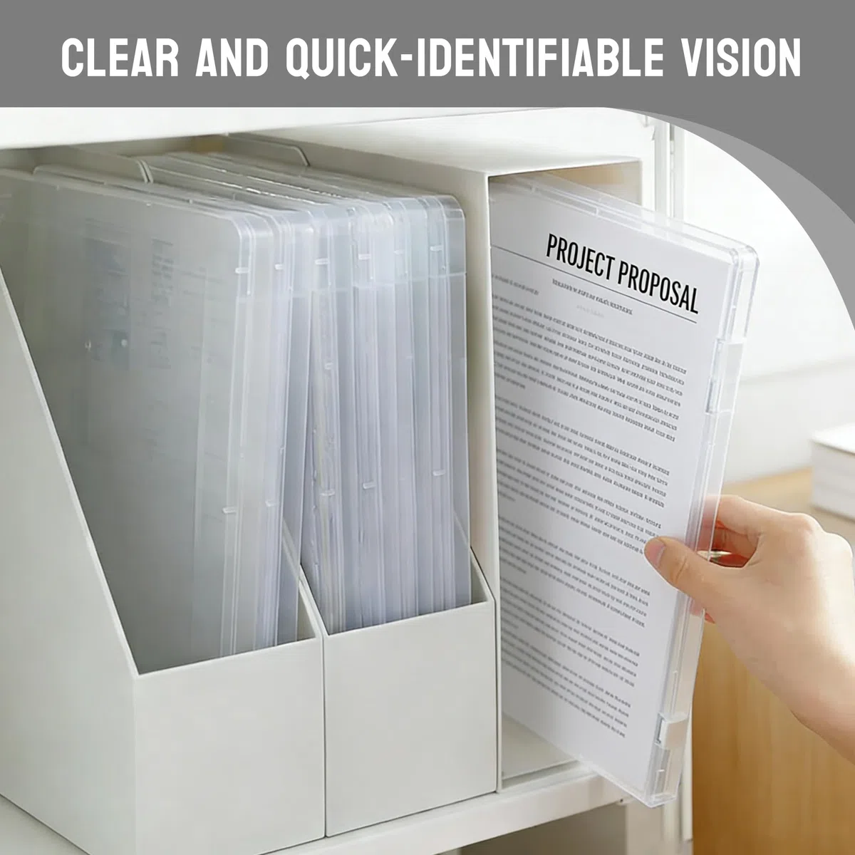 Cajas Transparentes de Plástico A4 2pcs Caja Archivador Plastico Impermeable Archivos de Almacenamiento para Documentos, revistas, álbumes de Recortes