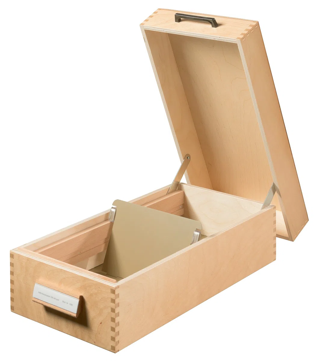 HAN 1006 - Fichero de madera, capacidad para 1500 tarjetas A6 horizontal, 193 x 144 x 380 mm