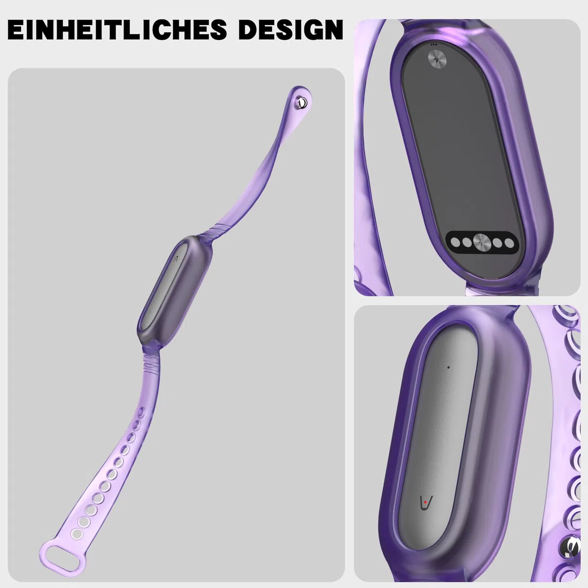 Carcasa de TPU para Paid Note Pin Voice Recorder con correa integrada, antigolpes, resistente a los arañazos, a prueba de polvo, ligera y duradera, ideal para el uso diario (morado claro)