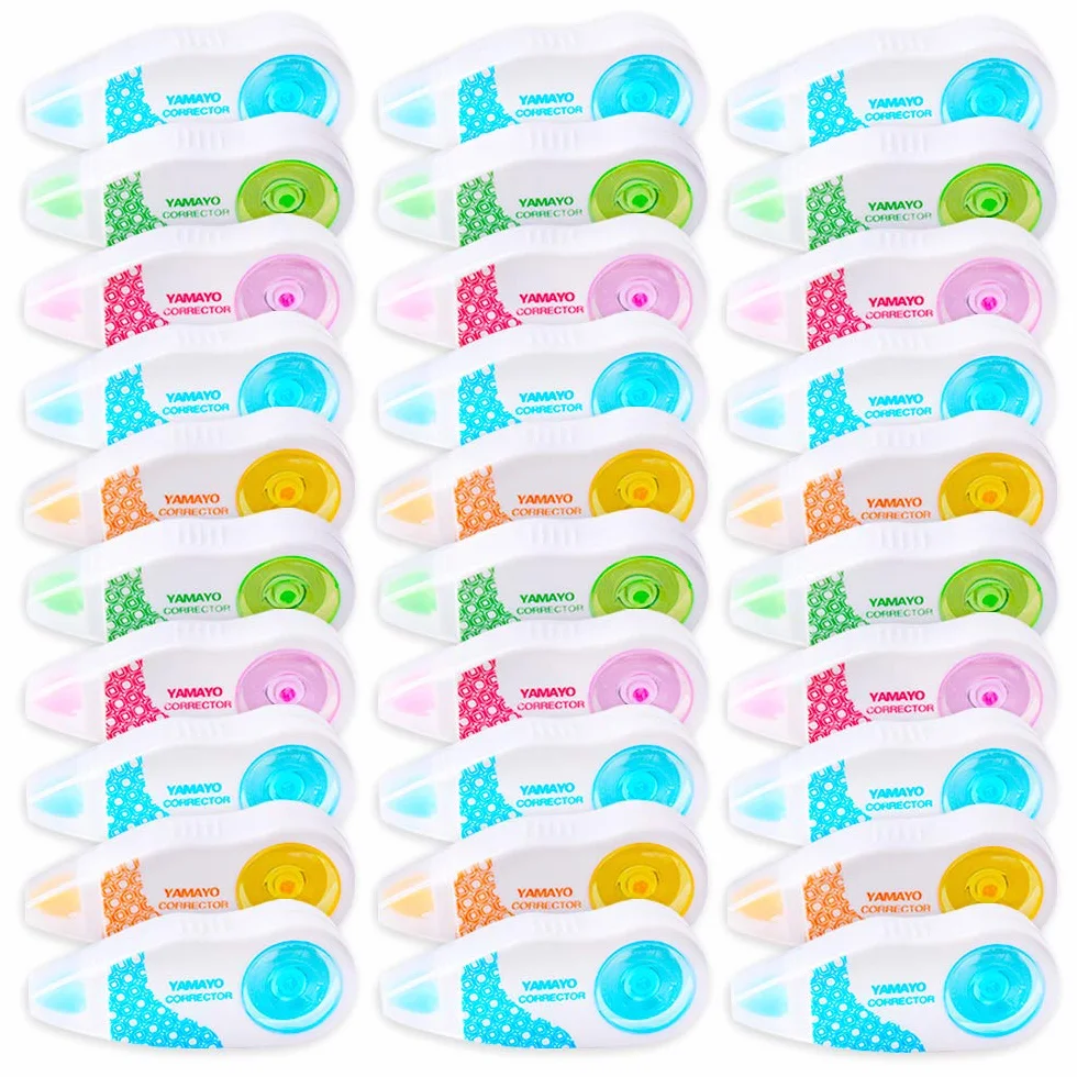 GUDOTRA 30pcs Cintas Correctoras Cinta de Corrección de 5m x 5mm para Estudiantes Papelería Escolar Oficina Material Escolar (30pcs 5 colores)