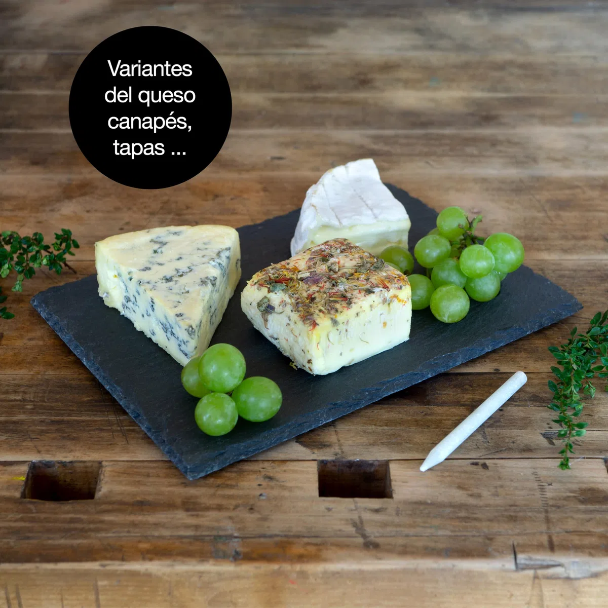 Moritz & Moritz 6x Platos Pizarra 22 x 16 cm Thyme con tiza para escribir - Platos de Pizarra Natural - Platos para aperitivos para personalizar y decorar