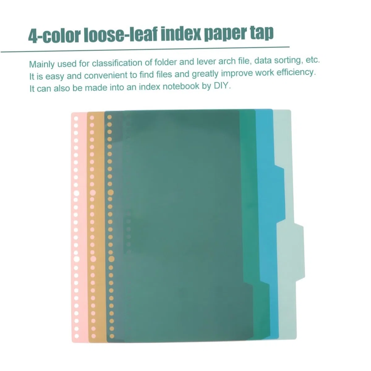 Separadores de Carpeta Insertables A4 30 Agujeros Pp Ecológico Multicolor 20 Unidades para Oficina y Material Escolar