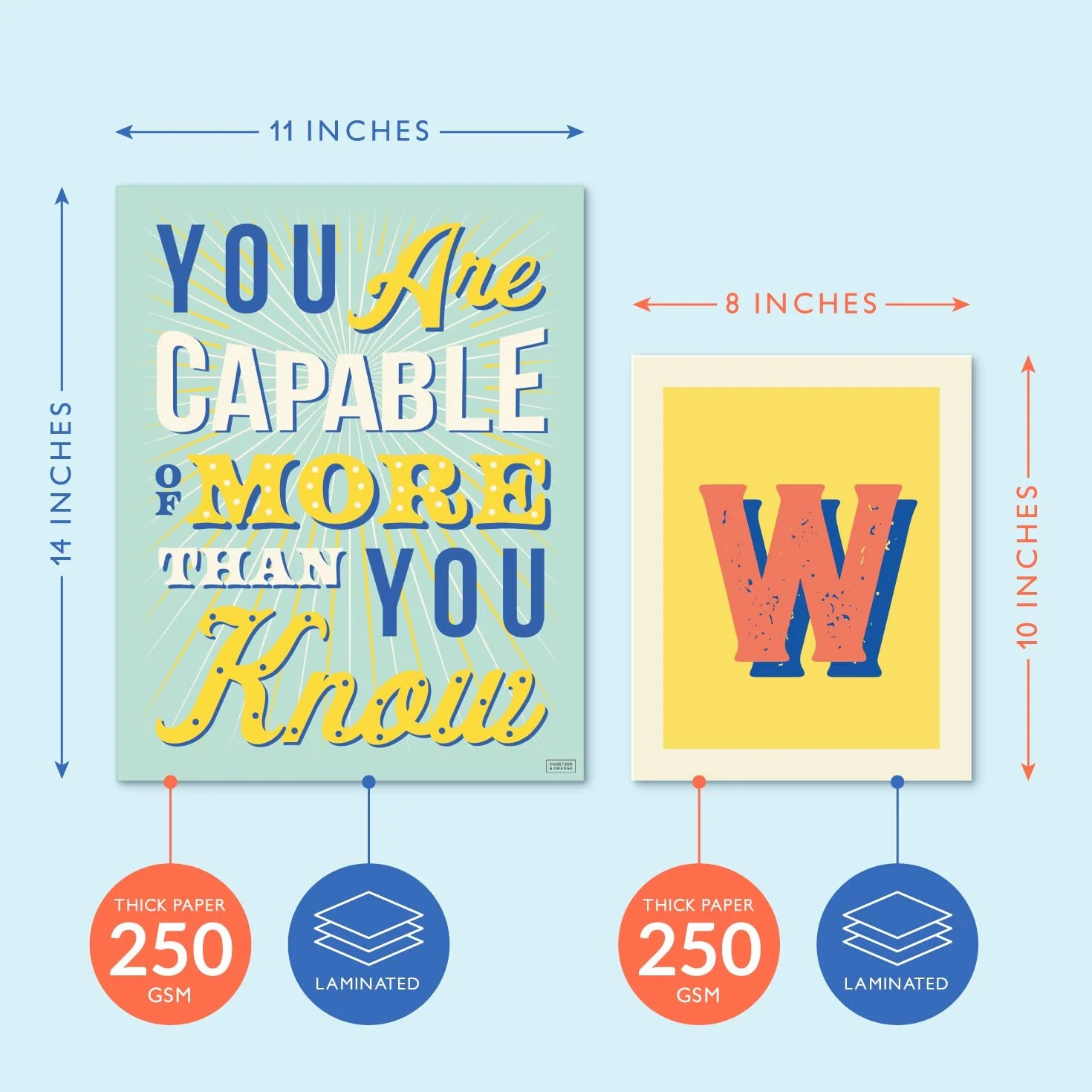 Sweetzer & Orange Juego de 8 carteles de mentalidad de crecimiento y cartas de bienvenida para profesores y estudiantes – Decoración de dormitorio, oficina y aula para inspirar mentes jóvenes