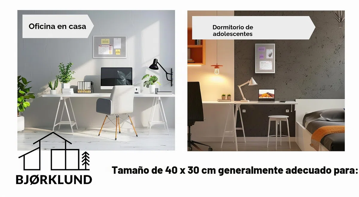 BJORKLUND Tableros de corcho | Tableros de visión grandes para el hogar, la oficina y los dormitorios