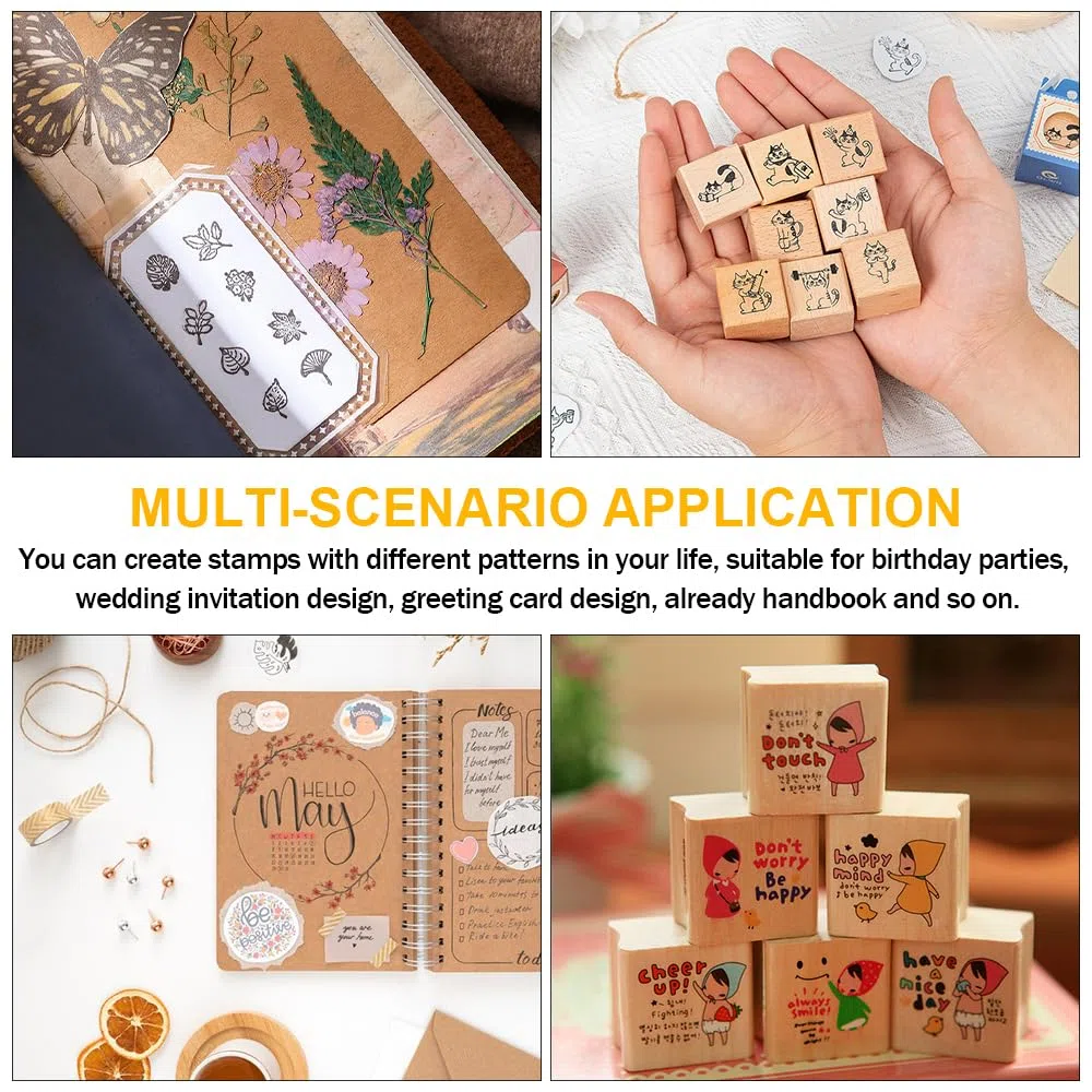 30 Piezas Soporte de Sellos de Madera en Blanco Bloques de Madera Dura para Hacer 2cm/4cm con Caucho para Sellos para Sello fijo de madera para Producción de bricolaje