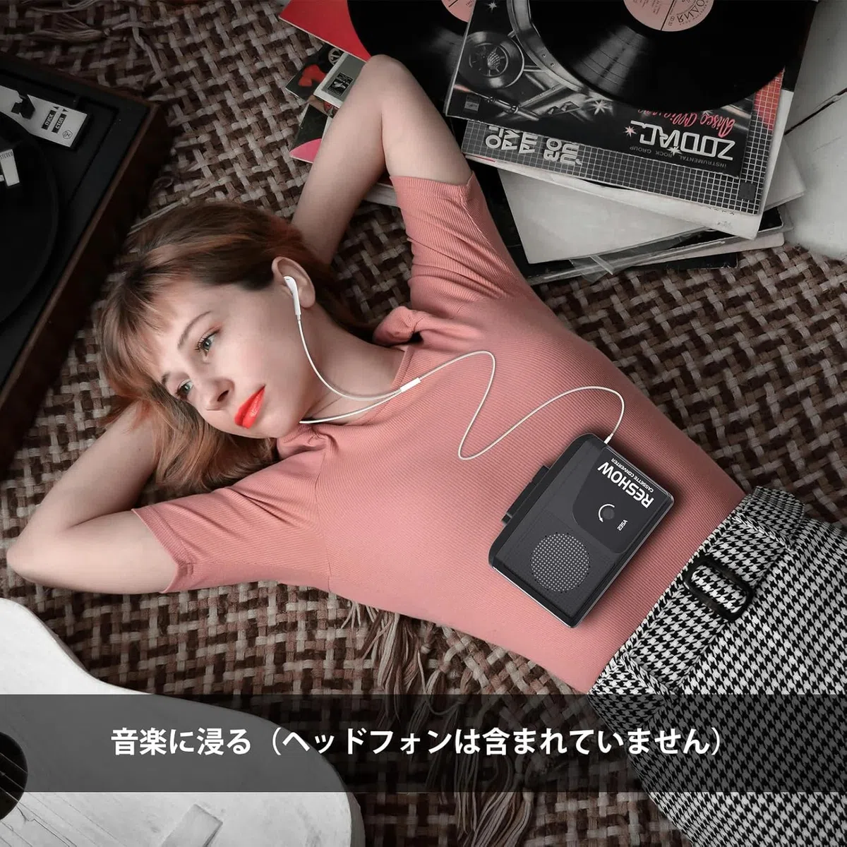 Reshow Reproductor De Casetes Portátil, Reproductor Y Grabador De Casetes Con Altavoz Integrado, Alimentación USB-C, Para Reproducción De Música, Grabación, Estudiantes, Viajes, Amantes De La Música N
