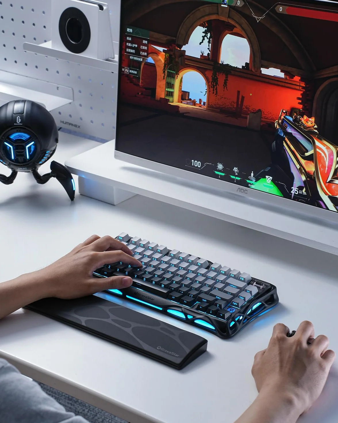 GravaStar Reposamuñecas para teclado (negro)