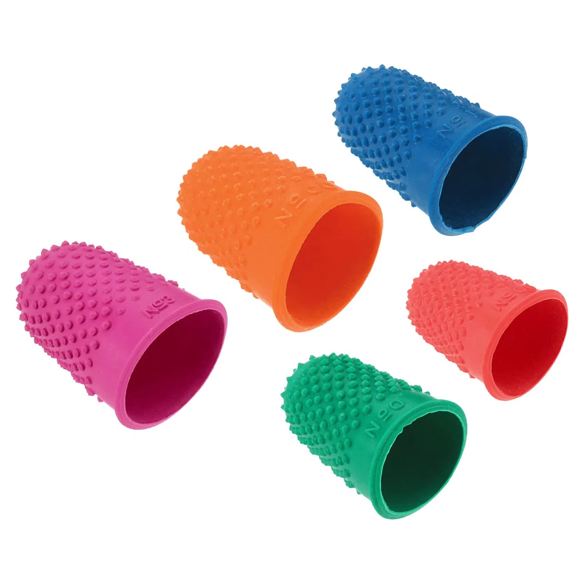 PATIKIL Goma Dedo Puntas, 20 Pieza Silicona Pulgar Dedo Punta Protector Cubiertas Protección Almohadillas Dedal Agarres para Oficina Cuenta Costura, Multi Color Tamaño Surtido