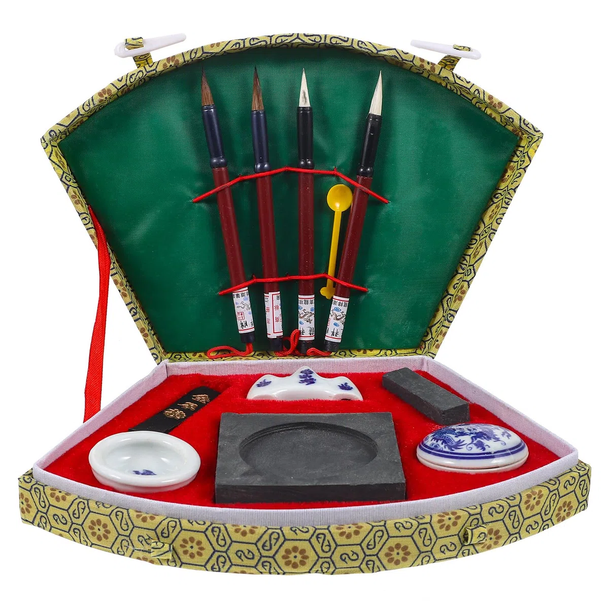 Juego de Caligrafía China para Principiantes Pluma de Pincel China, Tinta Sólida y Papel de Caligrafía de Uso Diario, Kit Artístico Tradicional para Escritura y Pintura Sumi,