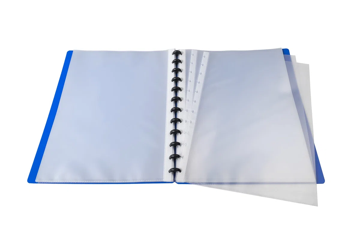 Exacompta 86362E - Carpeta de 30 fundas con anillas, A4, color azul