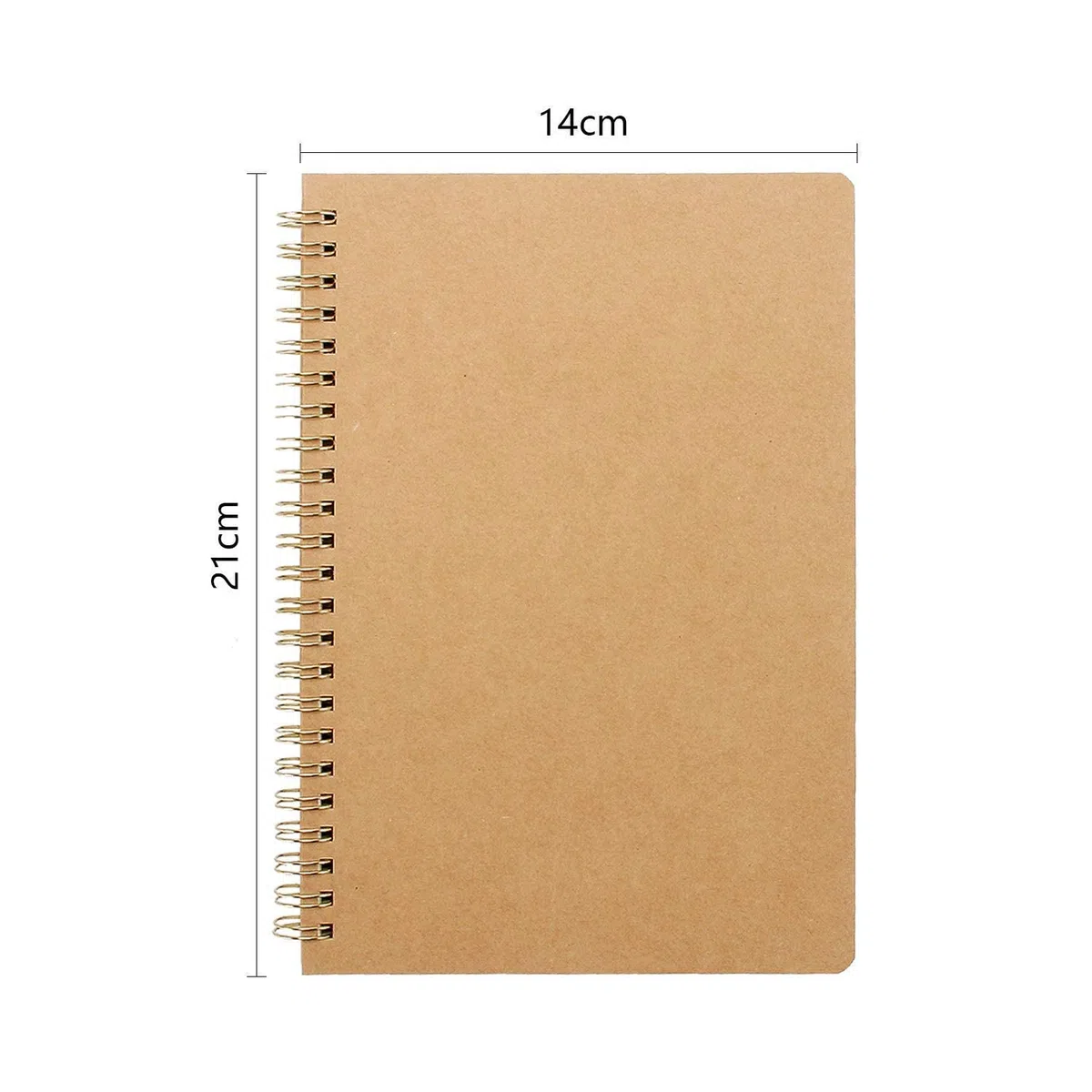 VEESUN Bloc de Notas Espiral A5, Pack de 4 Cuaderno de notas Tapa Blanda Cubierta de Kraft 160 Páginas Diario de Viaje Libreta Hojas Blancas Pequeña Diarios para Escolar Escribir Professor